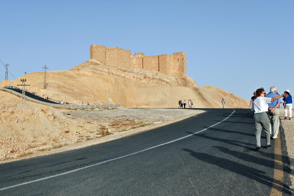 101014-165124.jpg - Palmyra: Zur Zeit des Sonnenuntergangs besuchten wir die Festung "Qala'at Ibn Ma'an", von der wir einen wunderbaren Blick auf Palmyra und Umgebung hatten.